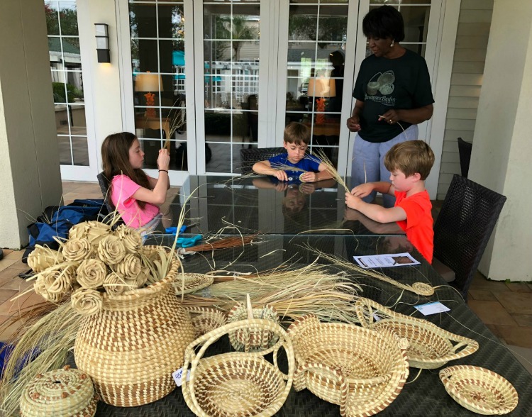 Gullah Sweetgrass Basket weaving a cultural experiences for kids on AroundWellington