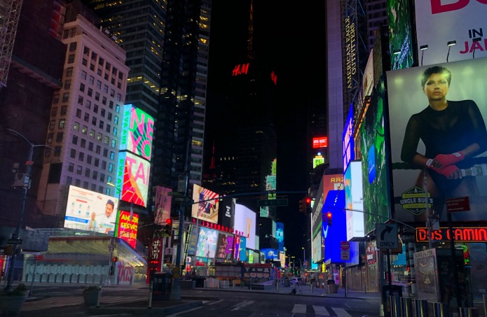 Times Square during COVID-19 on Tripping with Terri