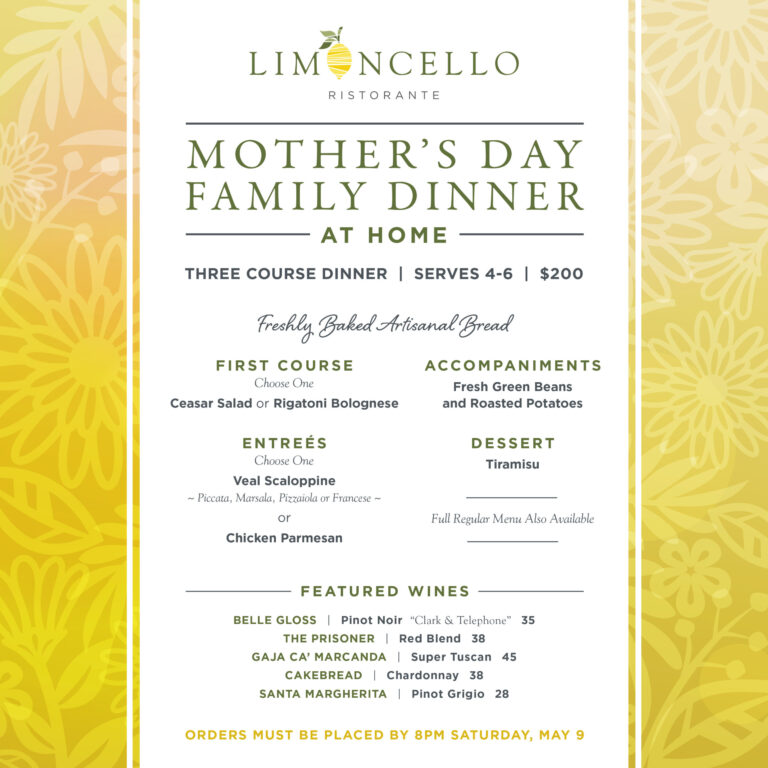 Limoncello Ristorante Offering Mother’s Day Special