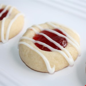 Raspberry Almond Thumbprint Cookies