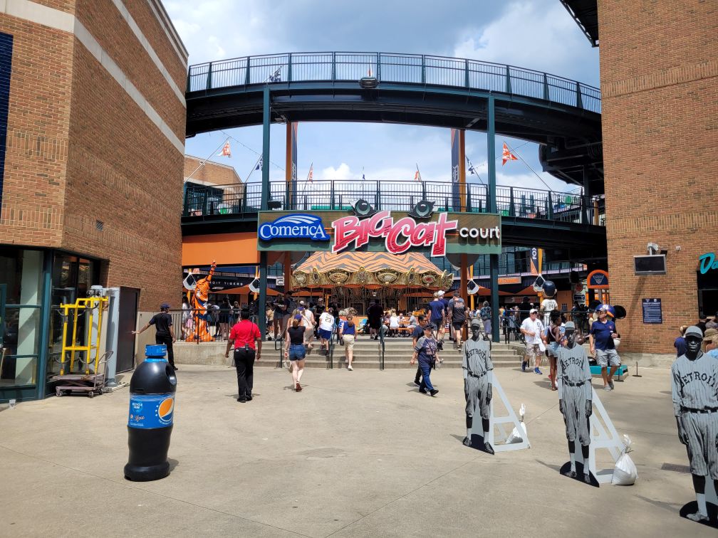 Detroit Tigers' Comerica Park includes a carousel and Ferris wheel.