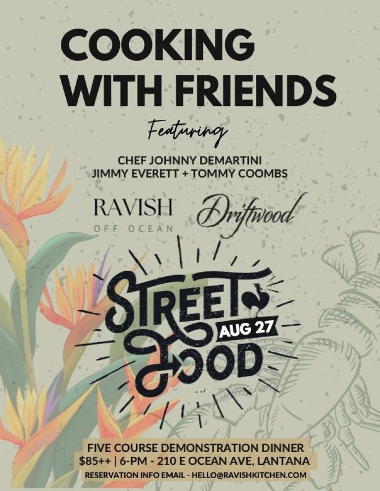 JIMMY EVERETT AND TOMMY COOMBS JOIN CHEF JOHNNY DEMARTINI AT RAVISH’S COOKING WITH FRIENDS DINNER SERIES 