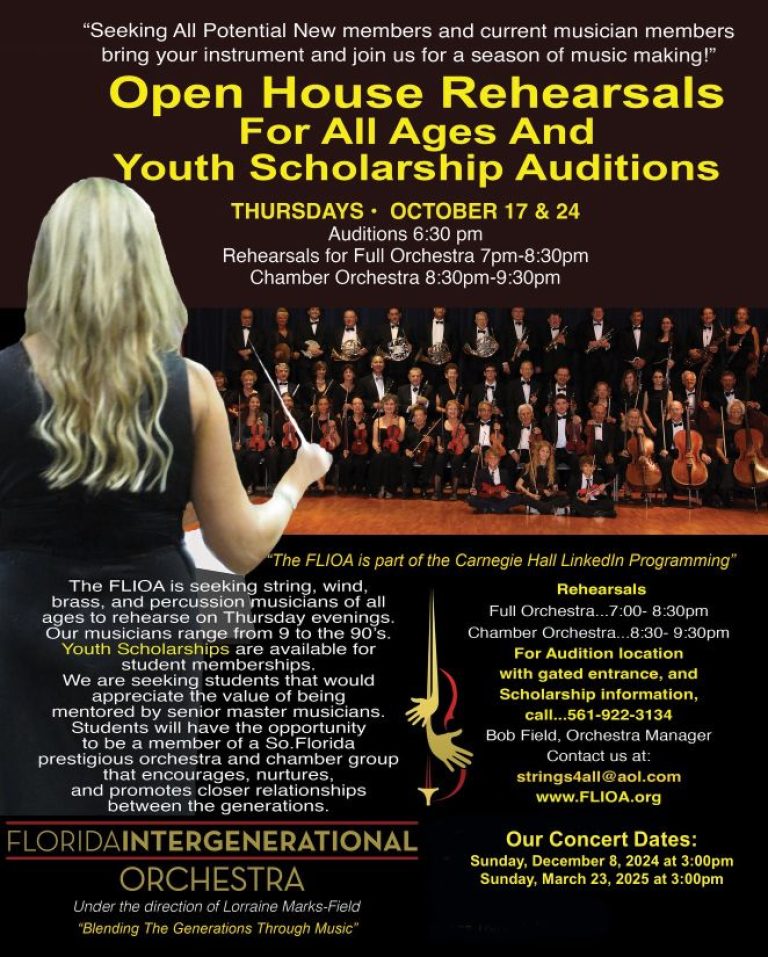 Florida Intergenerational Orchestra Call for Musicians