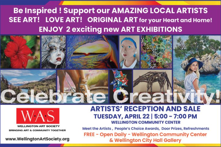 Wellington Art Society Announces Art Reception and Sale on Tuesday April 22 from 5-7pm