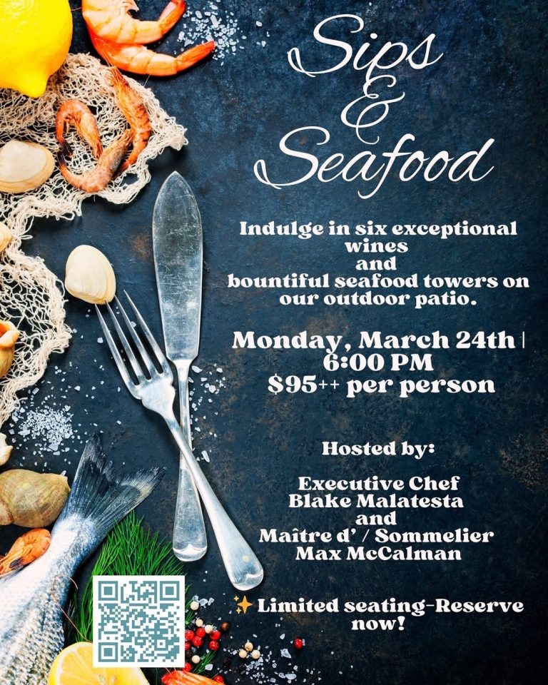 Sip, Savor & Celebrate Seafood at Wine & Spirits Kitchen’s Exclusive Sips & Seafood Event